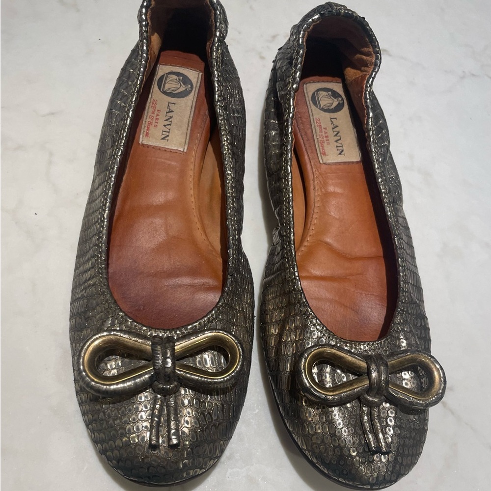 Lanvin Metallic Ballet Flats